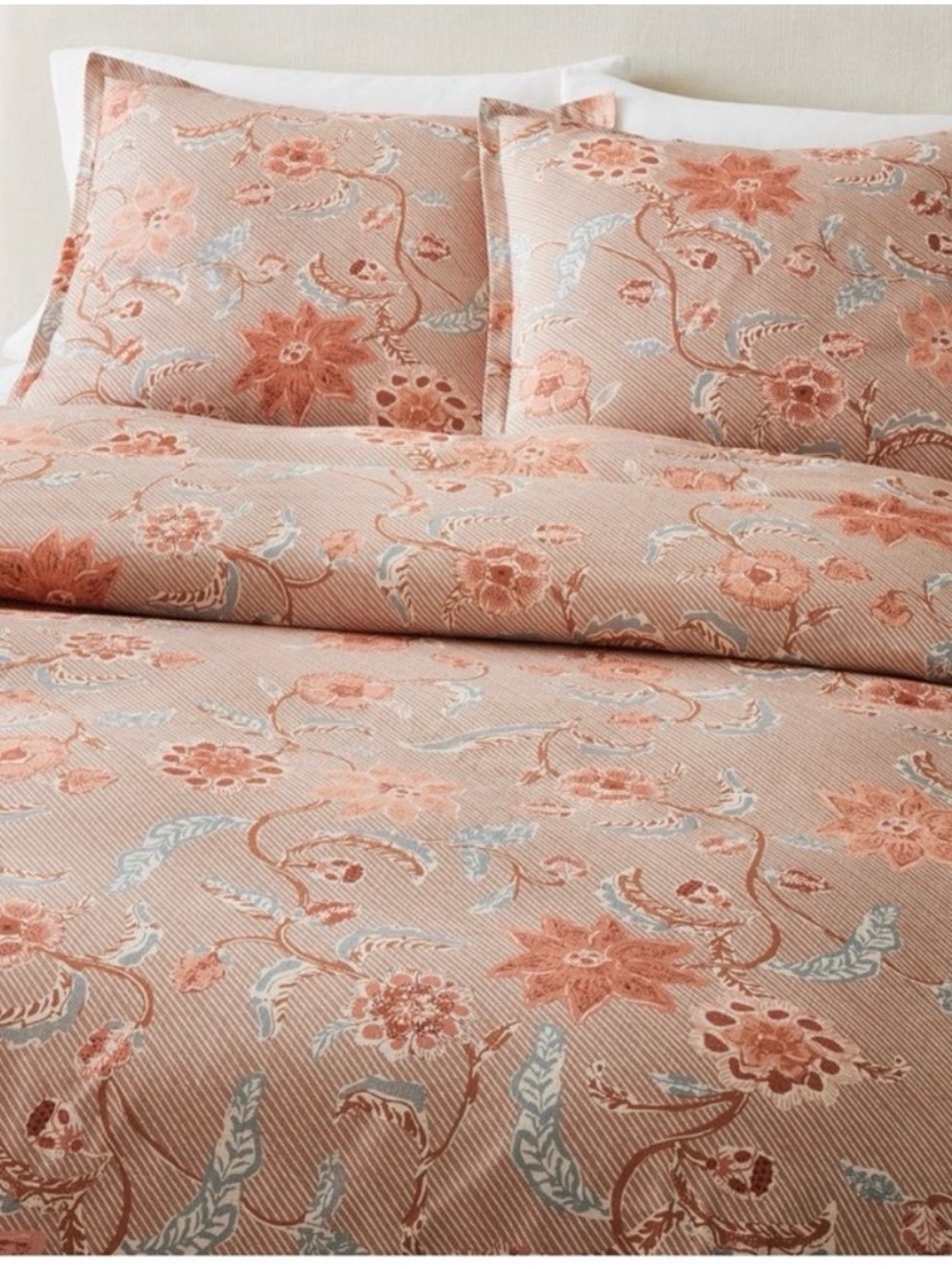 West elm duvet cover pillow shams batik floral full queen king pillow shams bed